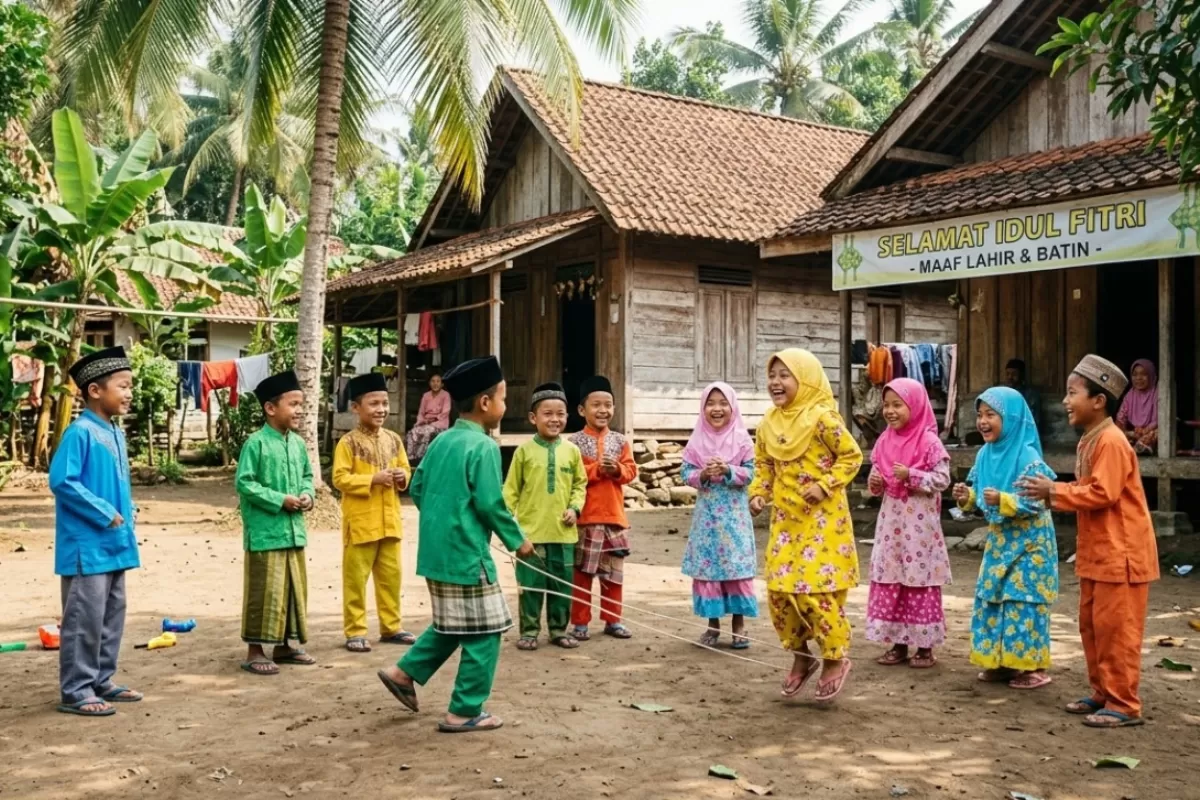 suasana lebaran tradisional tanpa gadget
