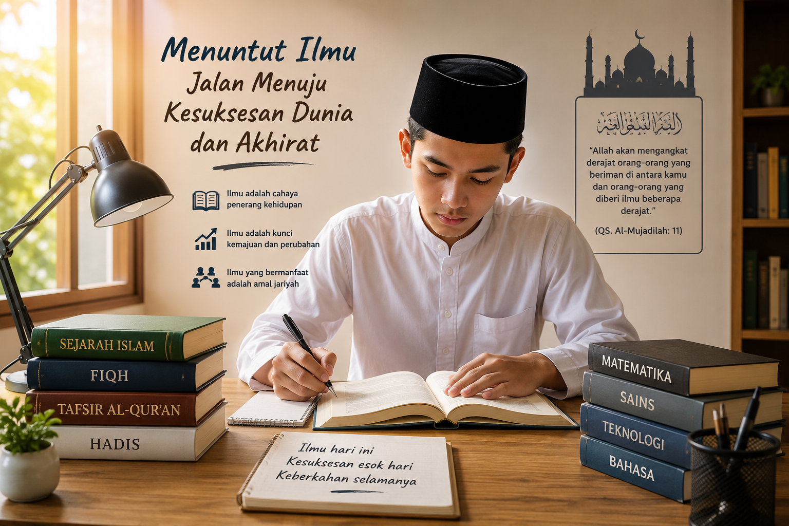 menuntut ilmu untuk meraih kesuksesan dunia dan akhirat
