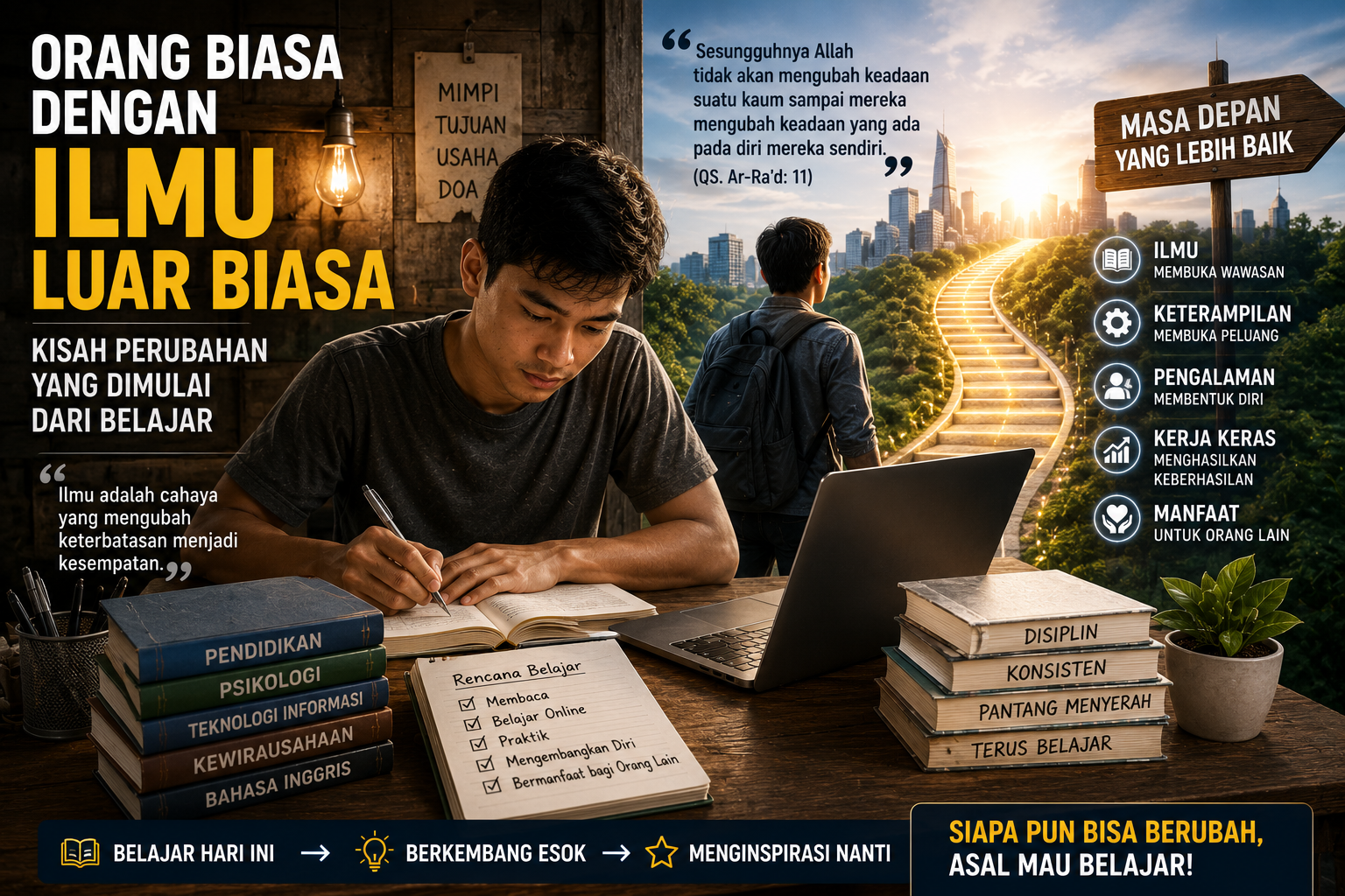 ilmu dapat mengubah kehidupan dan membuka jalan menuju masa depan yang lebih baik