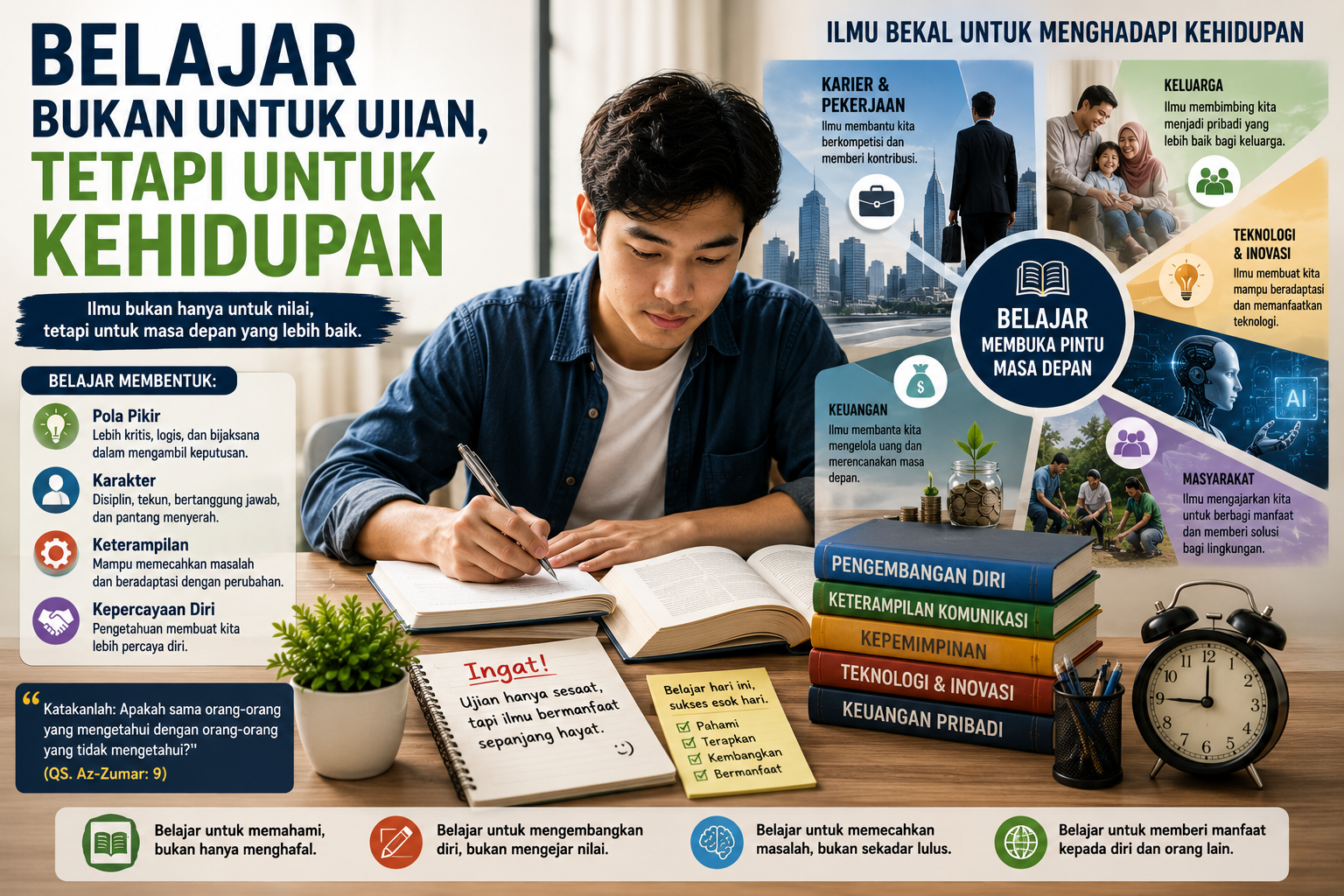 belajar bukan hanya untuk ujian, tetapi untuk kehidupan